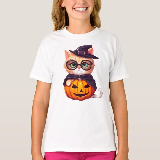 Cute Wizard potter kitty  Tシャツ (正面)