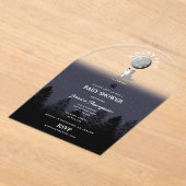 Cute Wolf Baby Pup and Mom Woodland Baby Shower アクリル招待状 (レイダウン)