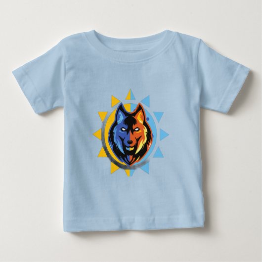 Cute Wolf Baby T-Shirt ベビーTシャツ (正面)