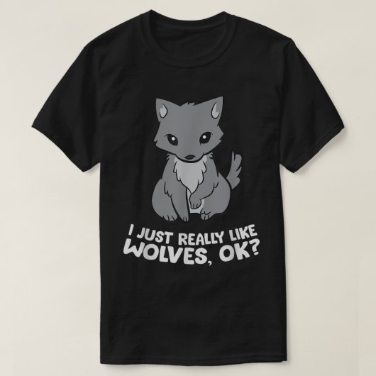 Cute Wolf Lover Cartoon Design Funny Wolves Gift Tシャツ (デザイン正面)