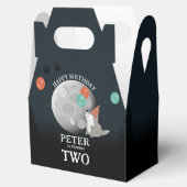 Cute Wolf Pack Woodland Moon Howling Birthday フェイバーボックス (オープン)