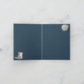 Cute Wolf Pack Woodland Night Sky Moon カード (内部)