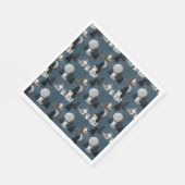 Cute Wolf Pack Woodland Night Sky Moon スタンダードランチョンナプキン (角)