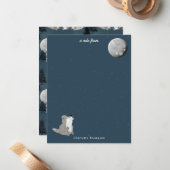 Cute Wolf Pack Woodland Night Sky Moon Kids ノートカード (正面/裏面インサイチュ)