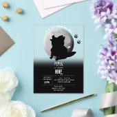 Cute Wolf Woodland Moon Howling Kids Birthday アクリル招待状 (インサイチュ (ウェディング))