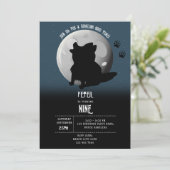 Cute Wolf Woodland Moon Howling Kids Birthday 招待状 (スタンド正面)