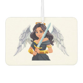 Cute woman Angel's with open wings and sword カーエアーフレッシュナー