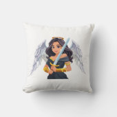 Cute woman Angel's with open wings and sword クッション (正面)