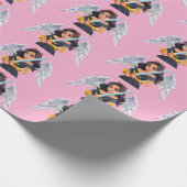 Cute woman Angel's with open wings and sword ラッピングペーパー (角)