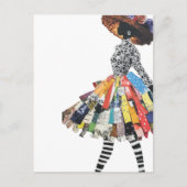 Cute Woman in Collage Outfit ポストカード (正面)