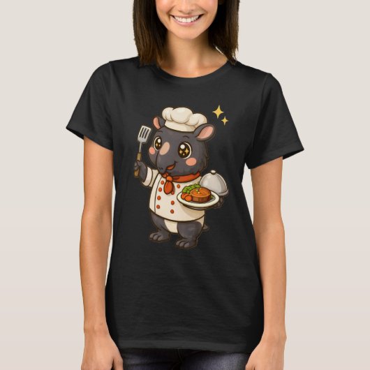 Cute Wombat Chef Kawaii Cooking Animal Professiona Tシャツ (正面)