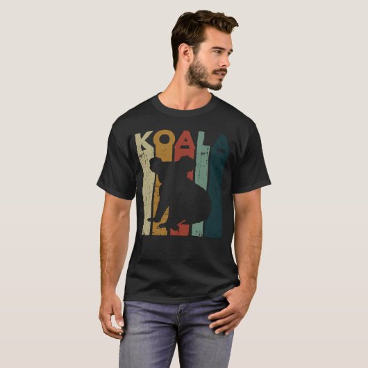 Cute Womens Mens Kids Retro Koala Bear  Zookeeper Tシャツ (正面フル)