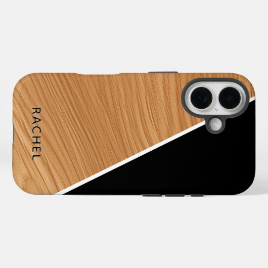 Cute Wood and Black Personalized  Case-Mate iPhoneケース (裏面 (横))