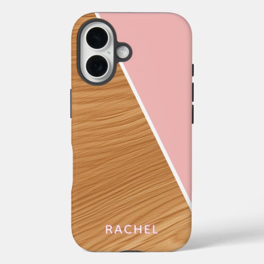 Cute Wood and Pink Personalized  Case-Mate iPhoneケース (裏面)