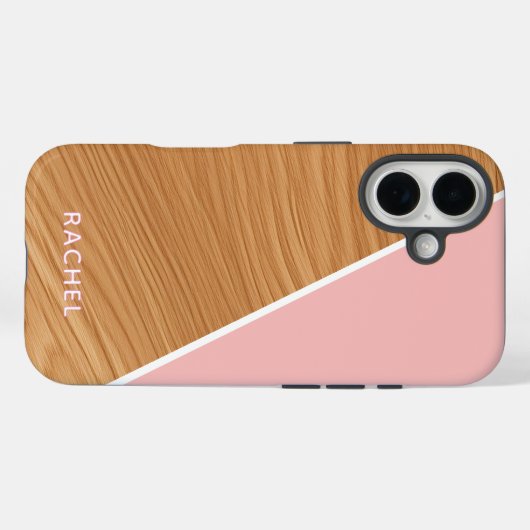Cute Wood and Pink Personalized  Case-Mate iPhoneケース (裏面 (横))