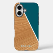 Cute Wood and Teal Personalized  Case-Mate iPhoneケース (裏面)