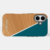 Cute Wood and Teal Personalized  Case-Mate iPhoneケース (裏面 (横))