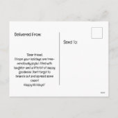 cute wooden reindeer tree background シーズンポストカード (裏面)