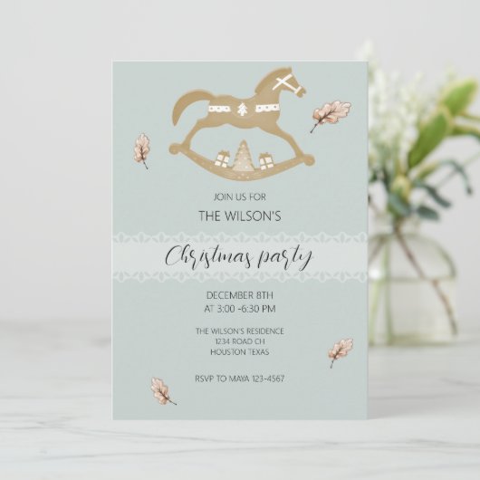 Cute Wooden Rocking Horse 招待状 (スタンド正面)