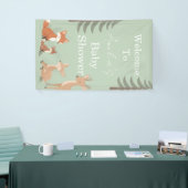 Cute Woodland Animal Baby Shower Welcome Sign 横断幕 (トレードショー)