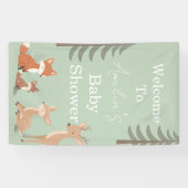 Cute Woodland Animal Baby Shower Welcome Sign 横断幕 (横)