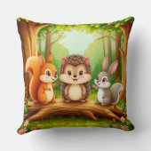 Cute Woodland Animal Friends クッション (裏面)