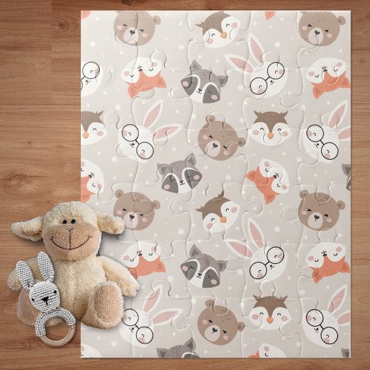 Cute Woodland Animal Kids Pattern ジグソーパズル