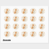 Cute Woodland Animal Sticker – Fox & Bunny Baby Sh ラウンドシール (シート)