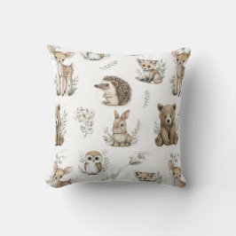 Cute Woodland Animal Watercolour クッション