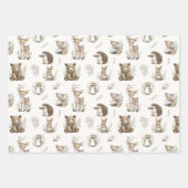 Cute Woodland Animal Watercolour ラッピングペーパーシート (正面)