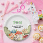 Cute Woodland Animals 10th Birthday Party ペーパープレート (パーティー)