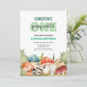 Cute Woodland Animals 1st Birthday Party  招待状 (スタンド正面)