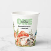 Cute Woodland Animals 1st Birthday Party 紙コップ (正面)