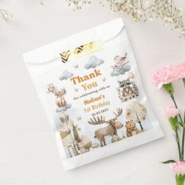 Cute Woodland Animals 1st Birthday Party Favor Bag フェイバーバッグ