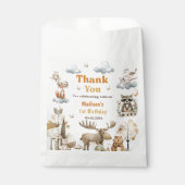 Cute Woodland Animals 1st Birthday Party Favor Bag フェイバーバッグ (正面)