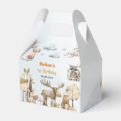 Cute Woodland Animals 1st Birthday Party Favor Box フェイバーボックス (裏面サイド)