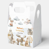 Cute Woodland Animals 1st Birthday Party Favor Box フェイバーボックス (オープン)