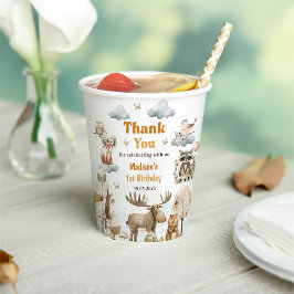 Cute Woodland Animals 1st Birthday Party Paper Cup 紙コップ
