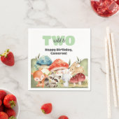 Cute Woodland Animals 2nd Birthday Party スタンダードカクテルナプキン (インサイチュ)