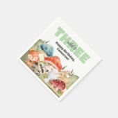 Cute Woodland Animals 3rd Birthday Party スタンダードカクテルナプキン (角)