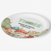 Cute Woodland Animals 3rd Birthday Party ペーパープレート (アングル)