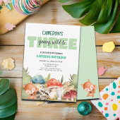 Cute Woodland Animals 3rd Birthday Party  招待状