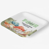 Cute Woodland Animals 4th Birthday Party ペーパープレート (傾斜あり)