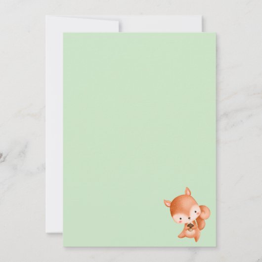 Cute Woodland Animals 5th Birthday Party  招待状 (裏面)