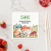 Cute Woodland Animals 6th Birthday Party スタンダードカクテルナプキン (インサイチュ)