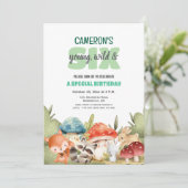 Cute Woodland Animals 6th Birthday Party 招待状 (スタンド正面)