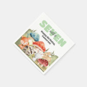 Cute Woodland Animals 7th Birthday Party スタンダードカクテルナプキン (角)