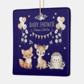 Cute Woodland Animals Baby Shower | Fox, Deer  セラミックオーナメント (左)