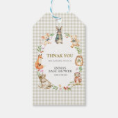 Cute Woodland Animals Baby Shower Thank You ギフトタグ (正面)