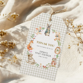 Cute Woodland Animals Baby Shower Thank You ギフトタグ
